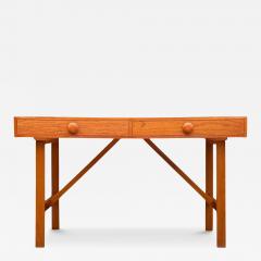 Teak Mid Century Danish Modern Double Sided Desk or Console Table - 4326627