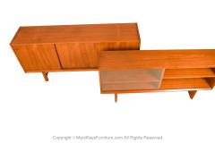 Teak Mid Century Sliding Door Sideboard Credenza Hutch - 3593470