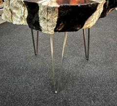 Teak Root Side Table Petrified Wood Style Handpainted By Artist IDN 2023 - 3615927