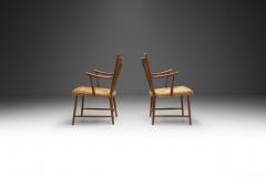 Teak Slatback Chairs with Woven Danish Cord Seats Denmark ca 1960s - 3450236