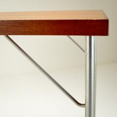 Teak and Chrome Desk In The Manner of Arne Jacobsen Denmark 1950s - 2497001