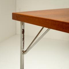 Teak and Chrome Desk In The Manner of Arne Jacobsen Denmark 1950s - 2497007