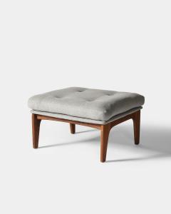 Teak and Upholstered Ottoman Denmark c 1960 - 4209802