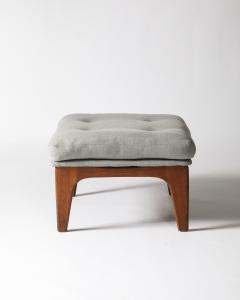 Teak and Upholstered Ottoman Denmark c 1960 - 4209803