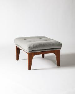 Teak and Upholstered Ottoman Denmark c 1960 - 4209805