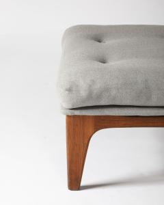 Teak and Upholstered Ottoman Denmark c 1960 - 4209806