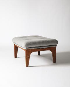 Teak and Upholstered Ottoman Denmark c 1960 - 4209808
