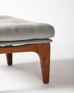 Teak and Upholstered Ottoman Denmark c 1960 - 4209809