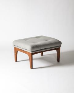 Teak and Upholstered Ottoman Denmark c 1960 - 4209811