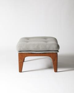 Teak and Upholstered Ottoman Denmark c 1960 - 4209812