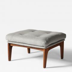 Teak and Upholstered Ottoman Denmark c 1960 - 4210096