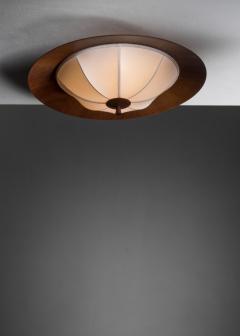 Teak and fabric ceiling lamp - 4015116