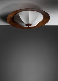 Teak and fabric ceiling lamp - 4015117