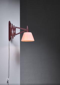 Teak scissor arm wall lamp - 1392729