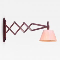 Teak scissor arm wall lamp - 1394563