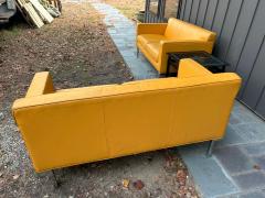 Ted Boerner Fabulous Ted Boerner Pair Yellow Leather DWR Chrome Theatre Loveseat - 4429360