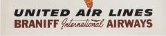 Ted Coconis Texas United Air Lines Braniff International Airways Vintage Travel Poster - 4182382