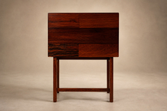 Telephone Bench with Integrated Two Drawer Cabinet and Shearling Cushion - 4707627