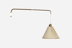 Telescopic adjustable brass wall lamp Sweden 1960s - 3010010