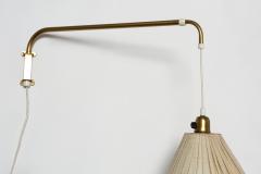 Telescopic adjustable brass wall lamp Sweden 1960s - 3024217