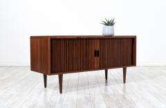 Tempo of California Mid Century Walnut Tambour Door Credenza by Merton L Gershun - 2888023