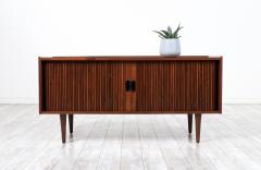 Tempo of California Mid Century Walnut Tambour Door Credenza by Merton L Gershun - 2888024