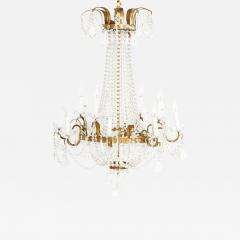 Ten Light Crystal Chandelier Gilt Brass Frame - 2546775