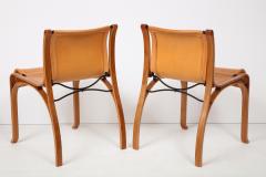 Ten Saddle Stitched Leather Bent Wood Dining Chairs - 1058567