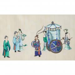 Ten framed 19th century Chinese pith paintings of courtly entertainment - 4136395