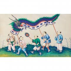Ten framed 19th century Chinese pith paintings of courtly entertainment - 4136440