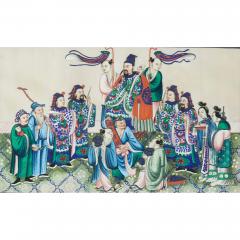 Ten framed 19th century Chinese pith paintings of courtly entertainment - 4136445