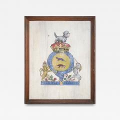 Tenacity Boldness Painted Coat of Arms on Wood - 4214043