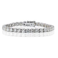 Tennis 14K White Gold 14 02cttw Round Cut Natural Diamond Tennis Bracelet - 4289975