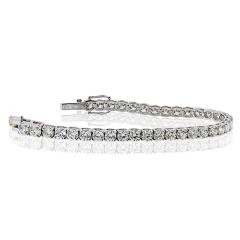 Tennis 14K White Gold 14 02cttw Round Cut Natural Diamond Tennis Bracelet - 4289998