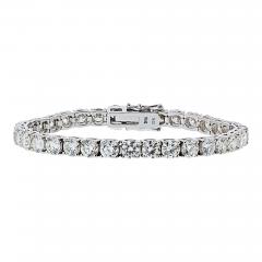 Tennis 14K White Gold 14 02cttw Round Cut Natural Diamond Tennis Bracelet - 4290596
