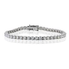 Tennis 14K White Gold 6 37cttw Round Diamond Bracelet - 4289974