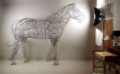 Terence Gower Massive Horse Sculpture Crafted From 1000 Chrome Coat Hangers for Barneys NY - 1191002