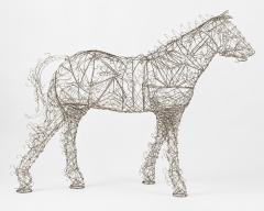 Terence Gower Massive Horse Sculpture Crafted From 1000 Chrome Coat Hangers for Barneys NY - 4722397