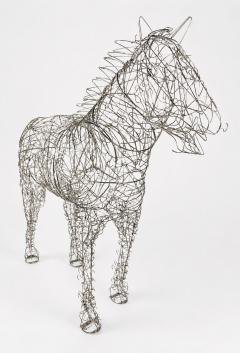 Terence Gower Massive Horse Sculpture Crafted From 1000 Chrome Coat Hangers for Barneys NY - 4722398
