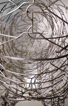 Terence Gower Massive Horse Sculpture Crafted From 1000 Chrome Coat Hangers for Barneys NY - 4722399