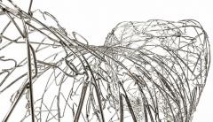 Terence Gower Massive Horse Sculpture Crafted From 1000 Chrome Coat Hangers for Barneys NY - 4722401