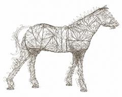 Terence Gower Massive Horse Sculpture Crafted From 1000 Chrome Coat Hangers for Barneys NY - 4727539