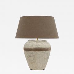 Terra Cotta Table Lamp with Brown Stripe - 4243318