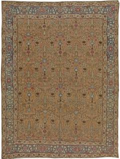 Terracotta Antique Persian Tabriz Rug - 2454604