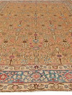 Terracotta Antique Persian Tabriz Rug - 2454605