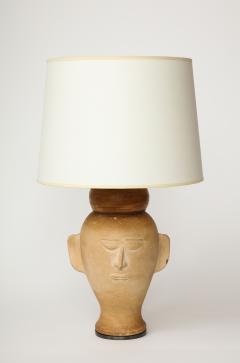 Terracotta Bust Table Lamp with Darkened Metal Base 20th C  - 3589591
