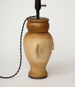 Terracotta Bust Table Lamp with Darkened Metal Base 20th C  - 3589595