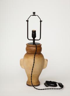 Terracotta Bust Table Lamp with Darkened Metal Base 20th C  - 3589596
