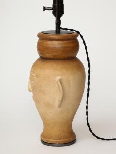 Terracotta Bust Table Lamp with Darkened Metal Base 20th C  - 3589598
