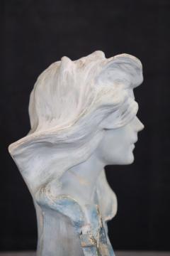 Terracotta Sculpture Bust of Woman Signed - 3939159